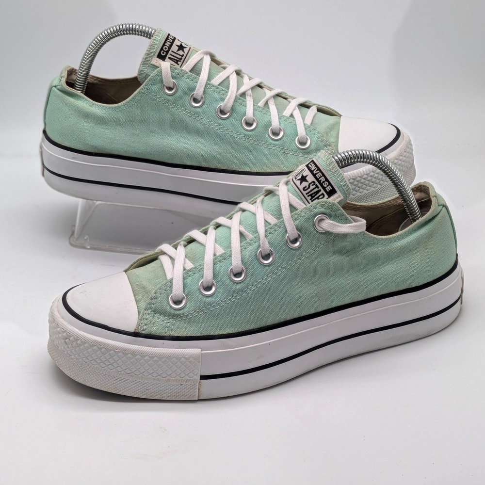 Converse Chuck Taylor All Star Lift Platform Low Top Mint Green Womens 9
